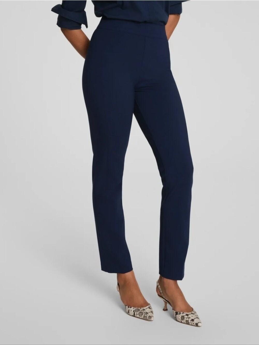 Spanx Ponte Slim Straight Timeless Navy Pant, Size 3XL, NWT